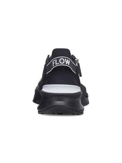 Shop Fendi Men's Flow Ff Side-zip Sneakers In Black