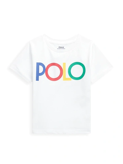 Shop Polo Ralph Lauren Little Girl's & Girl's Logo-print Cotton Jersey T-shirt In White