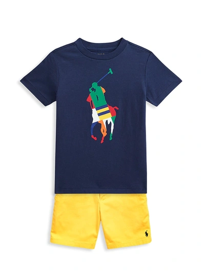 Shop Polo Ralph Lauren Little Boy's & Boy's Big Pony Cotton Jersey Tee In Navy