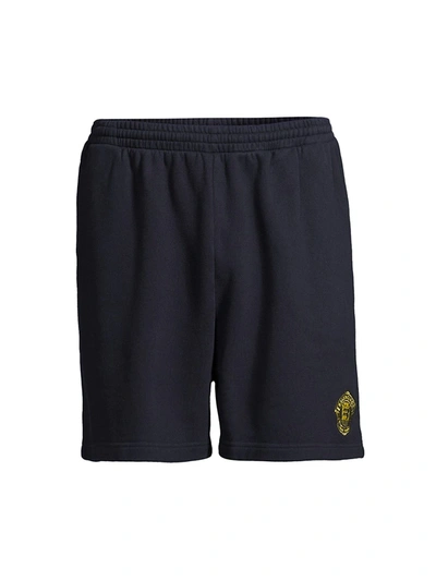 Shop Balenciaga Men's Quest Sweat Shorts In Marine Blue