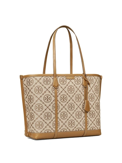 Shop Tory Burch Women's Perry T Monogram Jacquard Triple-compartment Tote In Tory Navy