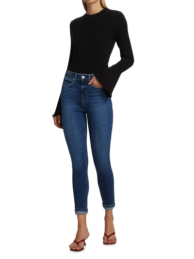 Shop Paige Cheeky High-rise Skinny Jeans In Roam