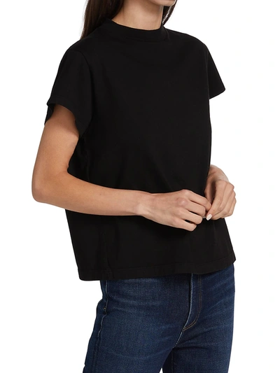 Shop Agolde Anika Cap Sleeve Tee In Tissue Off White