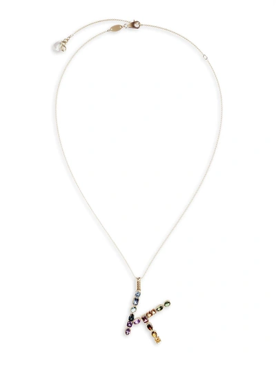 Shop Dolce & Gabbana Women's Rainbow Alphabet 18k Gold & Gemstone Initial K Pendant Necklace In Yellow Gold