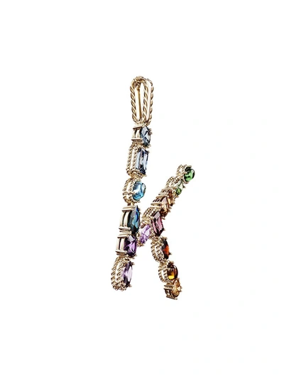 Shop Dolce & Gabbana Women's Rainbow Alphabet 18k Gold & Gemstone Initial K Pendant Necklace In Yellow Gold