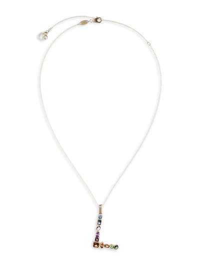 Shop Dolce & Gabbana Women's Rainbow Alphabet 18k Gold & Gemstone Initial L Pendant Necklace In Yellow Gold