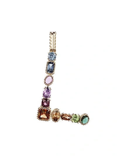 Shop Dolce & Gabbana Women's Rainbow Alphabet 18k Gold & Gemstone Initial L Pendant Necklace In Yellow Gold