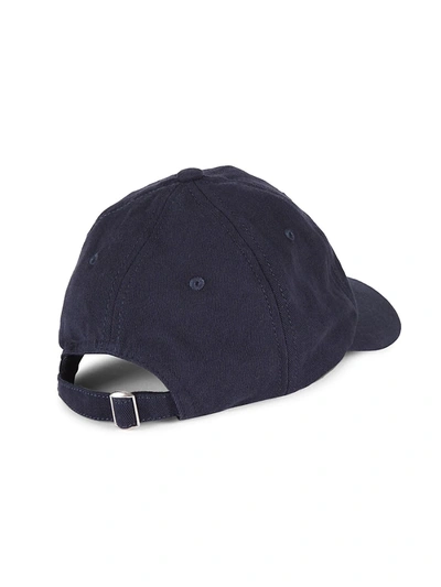 Shop Palm Angels Kid's Classic Logo Hat In Navy Blue