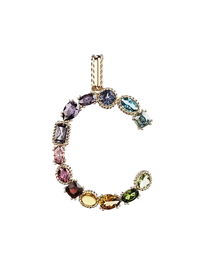 Shop Dolce & Gabbana Women's Rainbow Alphabet 18k Gold & Gemstone Initial C Pendant Necklace In Yellow Gold
