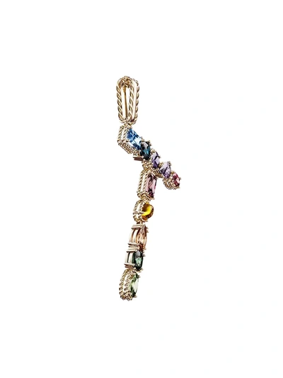 Shop Dolce & Gabbana Women's Rainbow Alphabet 18k Gold & Gemstone Initial T Pendant Necklace In Yellow Gold