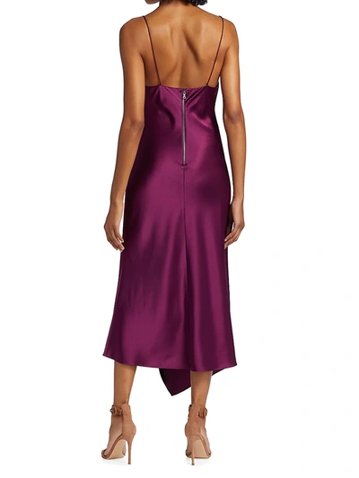 Shop Alice And Olivia Harmony Midi Slip Dress In Boysenberry