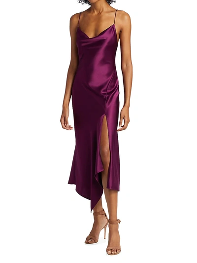 Shop Alice And Olivia Harmony Midi Slip Dress In Boysenberry