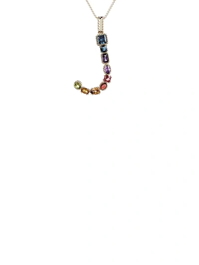 Shop Dolce & Gabbana Women's Rainbow Alphabet 18k Gold & Gemstone Initial J Pendant Necklace In Yellow Gold