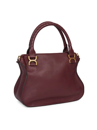 Shop Chloé Women's Medium Marcie Leather Satchel In Burgundy