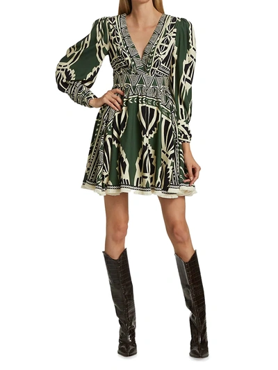 Shop Patbo Women's Fringe Trim Minidress In Emerald