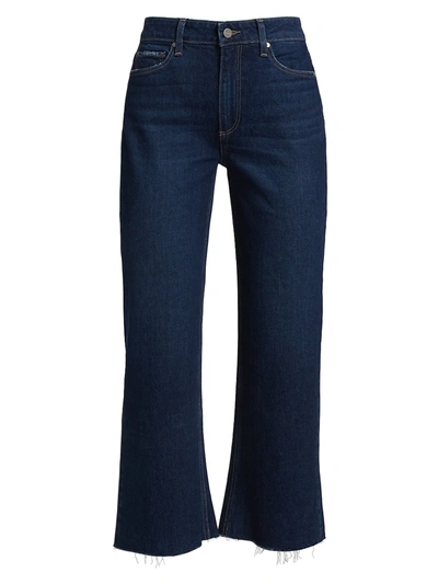 Shop Paige Women's Leenah Cropped Wide-leg Jeans In Blue