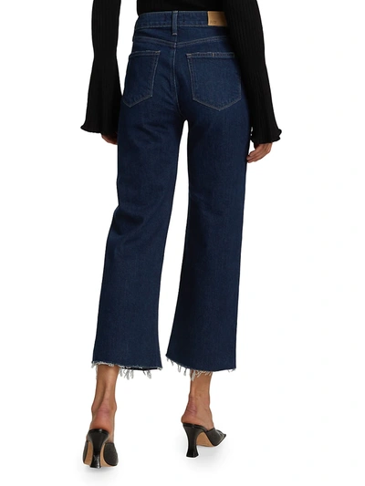 Shop Paige Women's Leenah Cropped Wide-leg Jeans In Blue