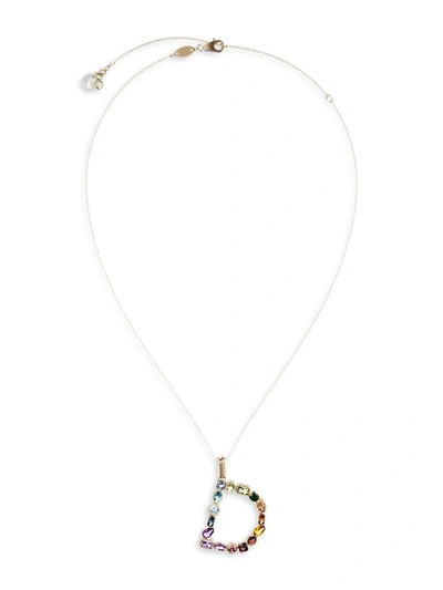 Shop Dolce & Gabbana Women's Rainbow Alphabet 18k Gold & Gemstone Initial D Pendant Necklace In Yellow Gold