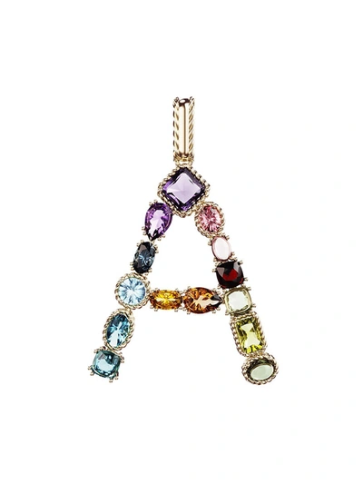 Shop Dolce & Gabbana Women's Rainbow Alphabet 18k Gold & Gemstone Initial A Pendant Necklace In Yellow Gold