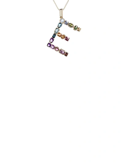 Shop Dolce & Gabbana Women's Rainbow Alphabet 18k Gold & Gemstone Initial E Pendant Necklace In Yellow Gold