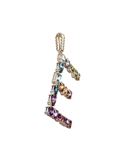 Shop Dolce & Gabbana Women's Rainbow Alphabet 18k Gold & Gemstone Initial E Pendant Necklace In Yellow Gold