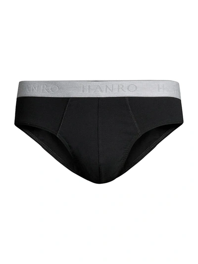 Shop Hanro Men's Cotton Essentials 2-pack Briefs In Black