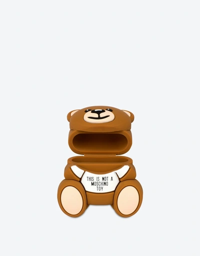 Shop Moschino Teddy Bear Airpods Pro Case In Caramel