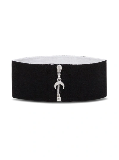 Shop Marine Serre Moon Collar In Balck Stretch Knit In Black