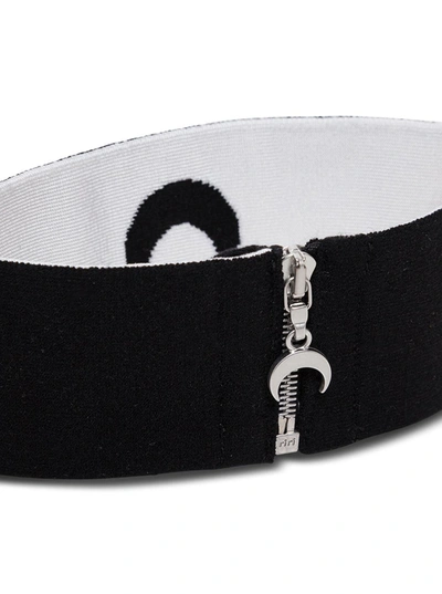 Shop Marine Serre Moon Collar In Balck Stretch Knit In Black