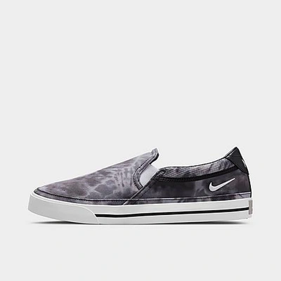 Shop Nike Men's Court Legacy Tie-dye Slip-on Casual Shoes In Multi-color/white/dark Smoke Grey/grey Fog