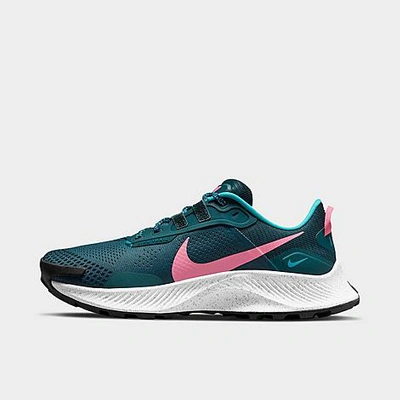 Shop Nike Women's Pegasus Trail 3 Running Shoes In Dark Teal Green/pink Glow/armory Navy