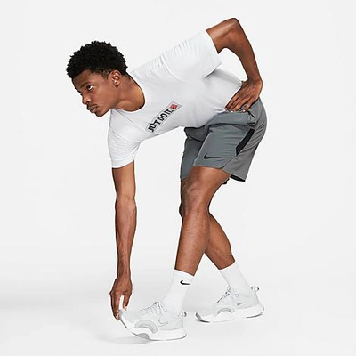 Shop Nike Men's Pro Dri-fit Flex Rep Training Shorts In Iron Grey/black