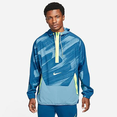 Nike Dri-fit Sport Clash Men's Woven 1/2-zip Training Hoodie In Court Blue/  Volt | ModeSens