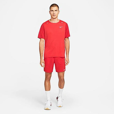 Shop Nike Men's Flex Stride Shorts In University Red/reflective Silver