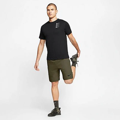 Shop Nike Men's Pro Flex Vent Max Shorts In Rough Green/black