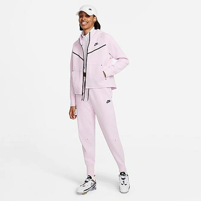 Shop Nike Women's Sportswear Tech Fleece Jogger Pants In Regal Pink/black