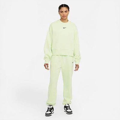 Shop Nike Women's Sportswear Essential Fleece Jogger Pants In Lime Ice/black