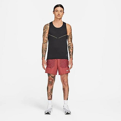 Shop Nike Men's Dri-fit Flex Stride Run Division Brief-lined 5 Running Shorts In Cedar/reflective Silver