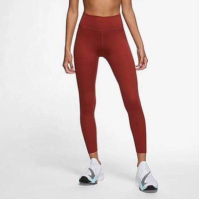 Shop Nike Women's One Luxe Cropped Tights In Redstone/clear
