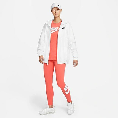 Shop Nike Women's Sportswear Essential High-waisted Leggings In Magic Ember/white