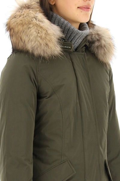 Shop Woolrich Luxury Arctic Parka With Fur Trim In Khaki