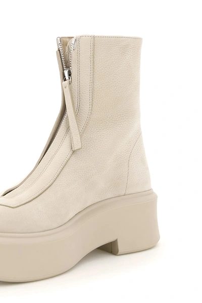 Shop The Row Zipped Nubuck Ankle Boots In Beige
