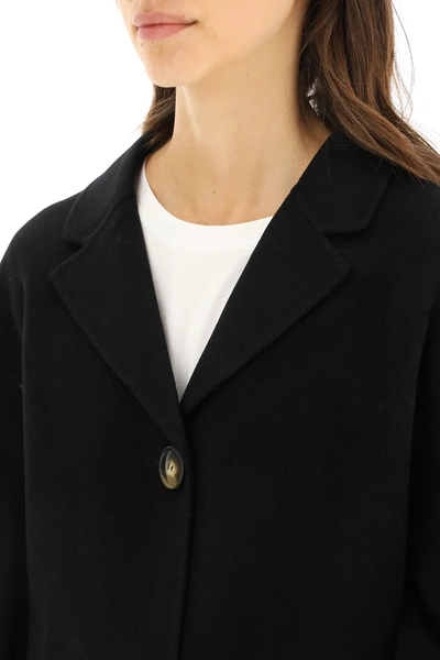 Loulou Studio Moho Cropped Coat In Wool And Cashmere In Black 