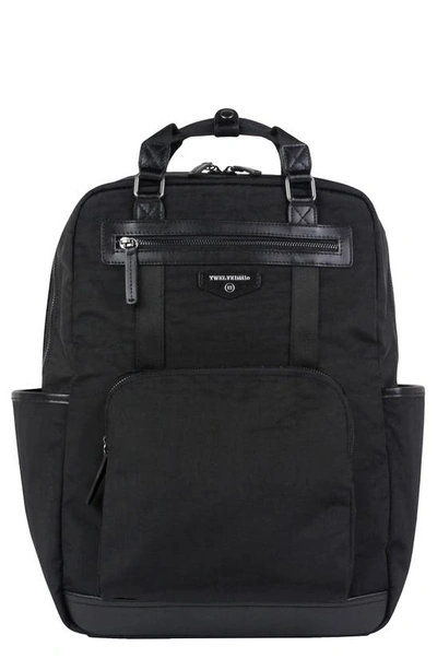 Shop Twelvelittle 'courage' Unisex Backpack Diaper Bag In Black