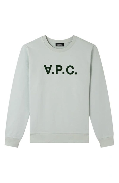 Shop Apc Vpc Crewneck Sweatshirt In Kab Pale Green