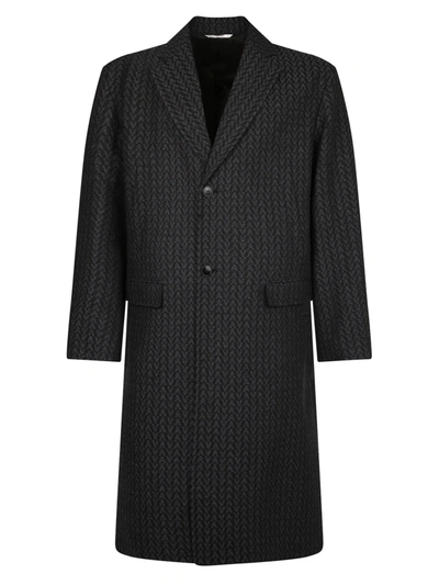 Shop Valentino Branded Coat In Grey