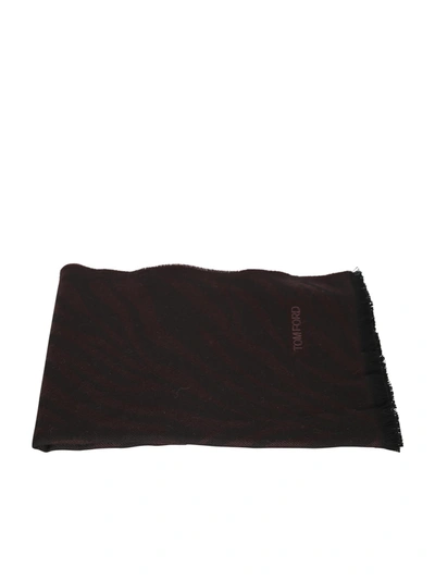 Shop Tom Ford Animalier Print Scarf In Brown