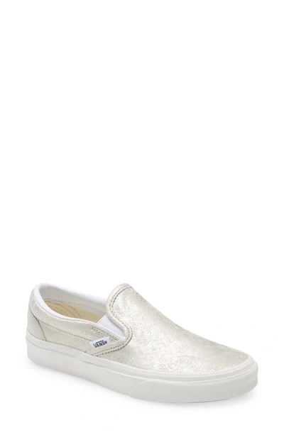 Shop Vans Classic Slip-on Sneaker In Silver/blanc De Blanc