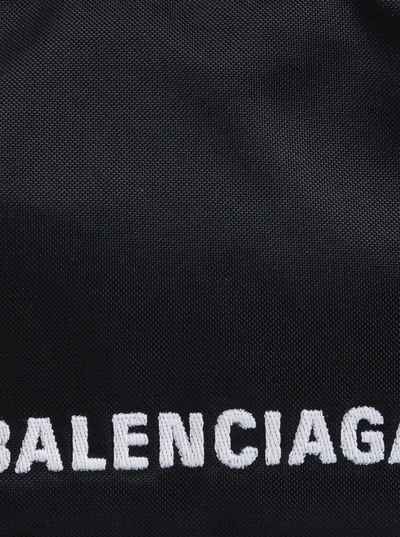 Shop Balenciaga Black Nylon Belt Bag With Logo