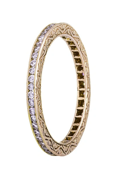 Shop Sethi Couture Channel Set Diamond Band Ring In Gold